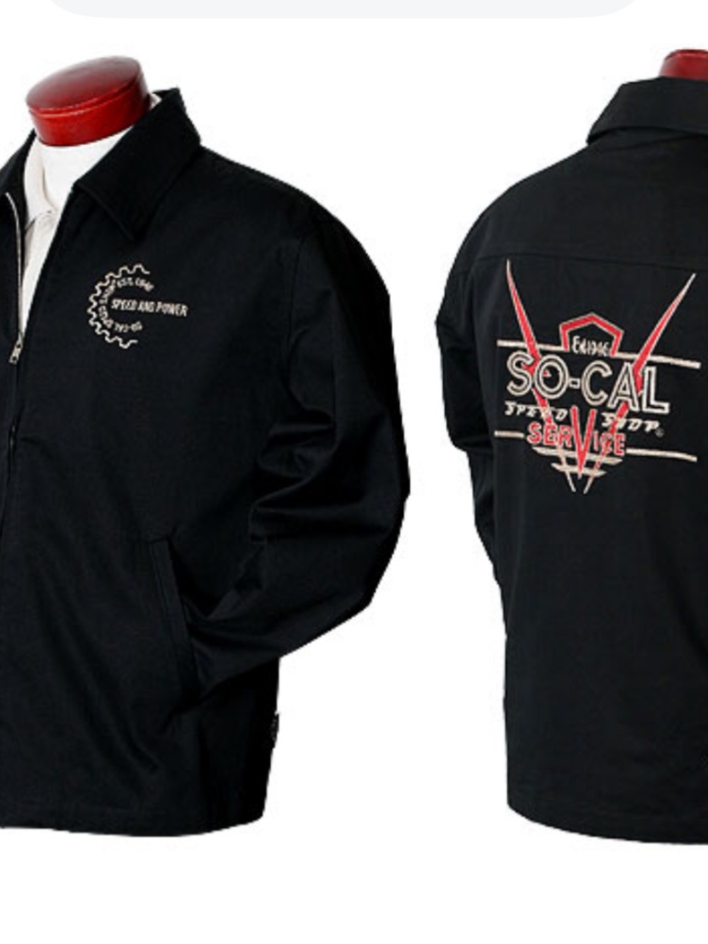 Men's Black So-Cal Embroidered Work Shirt Jacket